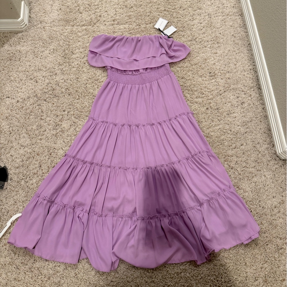 STATE Lilac Tiered Midi Dress